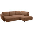 ECKSOFA  in Chenille Braun  307/224 cm  - Schwarz/Braun, KONVENTIONELL, Kunststoff/Textil (307/224cm) - Hom`in