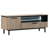 LOWBOARD  in 145/55/42 cm  - Eichefarben/Schwarz, Trend, Holzwerkstoff/Metall (145/55/42cm) - Carryhome