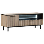 LOWBOARD  in 145/55/42 cm  - Eichefarben/Schwarz, Trend, Holzwerkstoff/Metall (145/55/42cm) - Carryhome