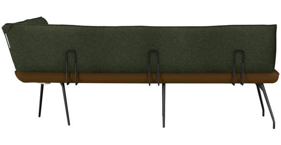 ECKBANK 225/165 cm  in Olivgrün  - Schwarz/Olivgrün, Design, Textil/Metall (225/165cm) - Moderano