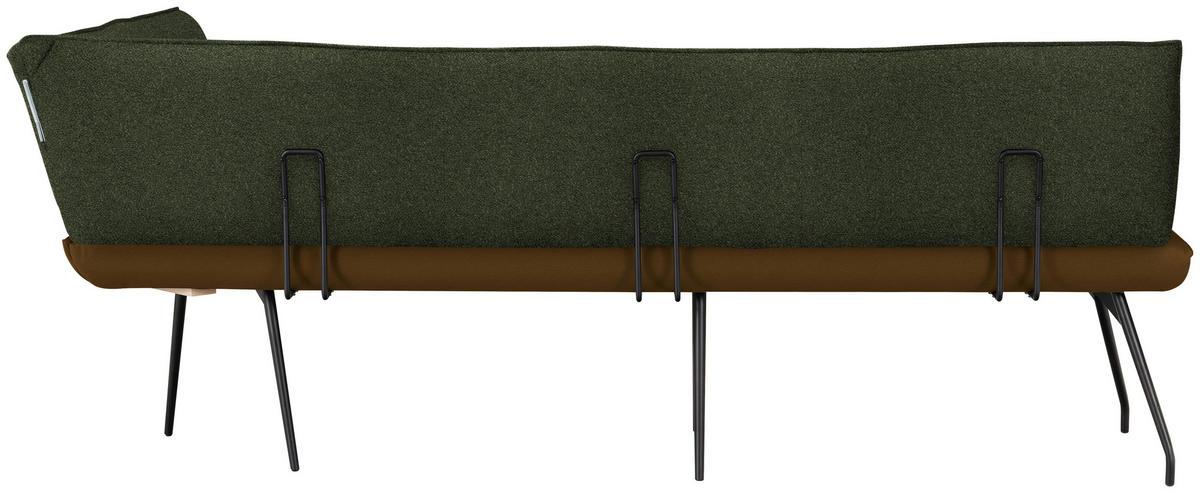 ECKBANK 225/165 cm  in Olivgrün  - Schwarz/Olivgrün, Design, Textil/Metall (225/165cm) - Moderano
