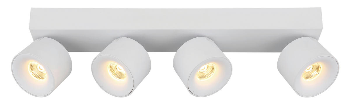 LED ZÁŘIČ, 45,5/7,2/12 cm - bílá/průhledné, Design, kov/plast (45,5/7,2/12cm) - Globo