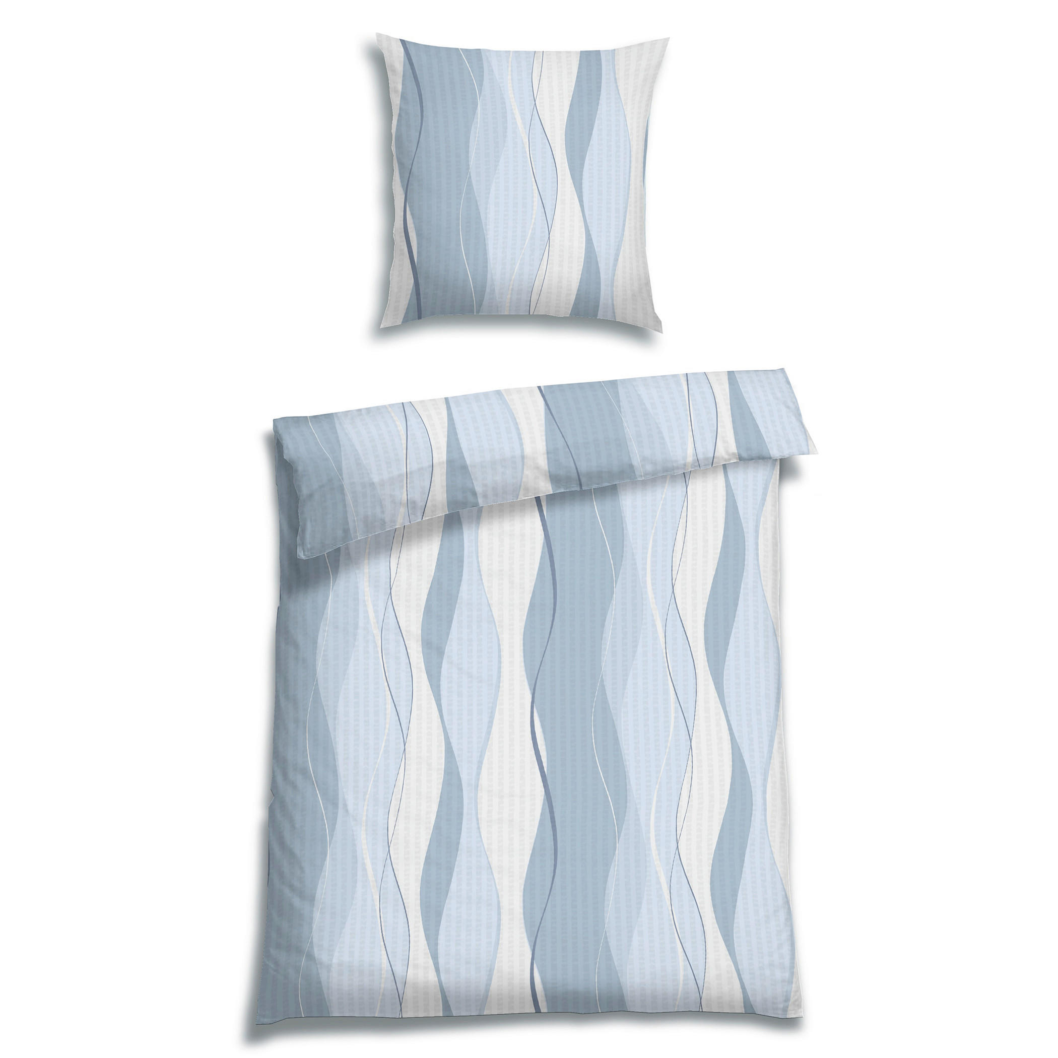 BETTWÄSCHE 2-teilig Seersucker 135/200 cm  - Blau, Design, Textil (135/200cm) - Florella