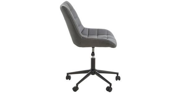 DREHSTUHL in Grau, Schwarz - Schwarz/Grau, KONVENTIONELL, Kunststoff/Textil (65/80-90/62cm) - Carryhome