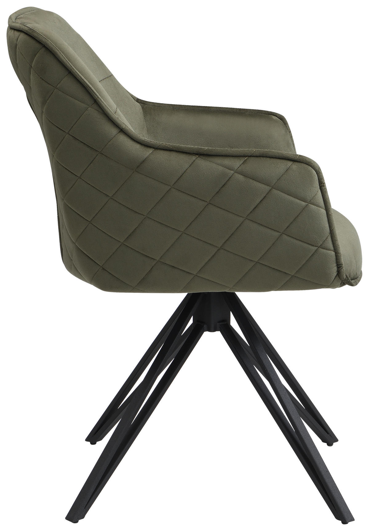 STOLICA S NASLONOM ZA RUKE  zelena, crna  metal, tekstil      - zelena/crna, Moderno, metal/tekstil (57/82/61cm) - Livetastic
