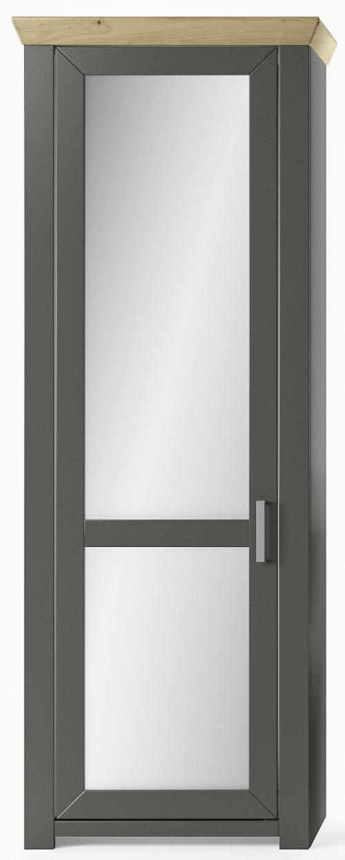 GARDEROBENSCHRANK  in 74,5/206,6/42,2 cm  - Chromfarben/Eichefarben, Basics, Holzwerkstoff/Metall (74,5/206,6/42,2cm) - SetOne by Musterring