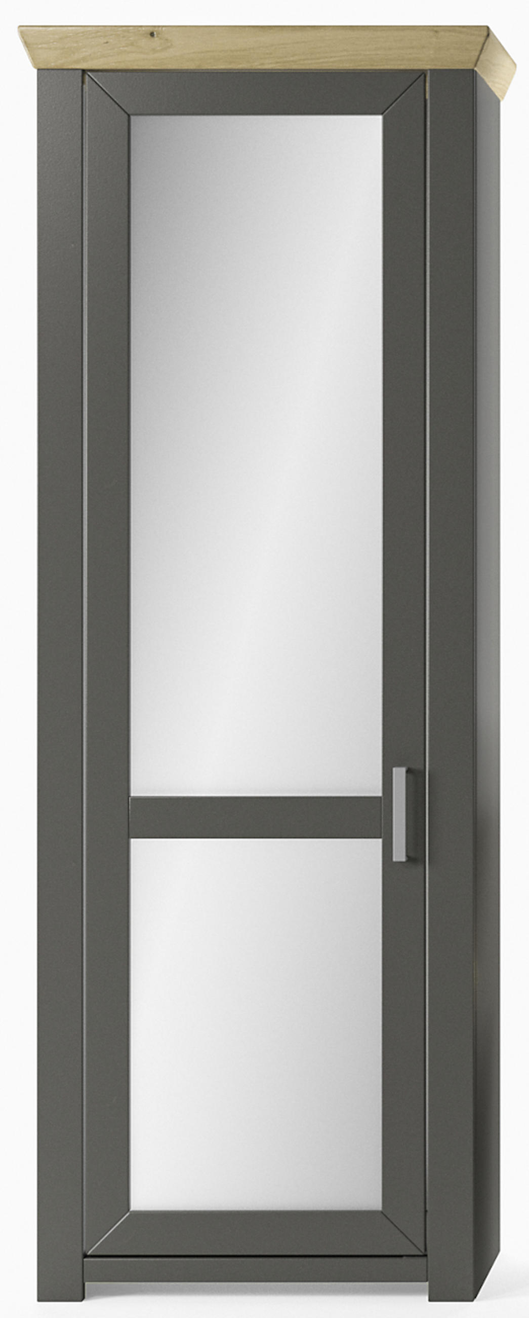 GARDEROBENSCHRANK  in 74,5/206,6/42,2 cm  - Chromfarben/Eichefarben, Basics, Holzwerkstoff/Metall (74,5/206,6/42,2cm) - SetOne by Musterring