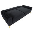 BIGSOFA in Samt Schwarz  - Goldfarben/Schwarz, Trend, Textil/Metall (235/90/100cm) - Carryhome