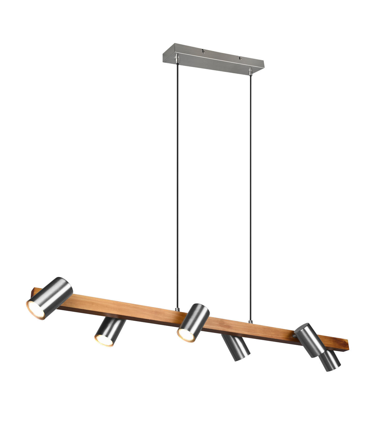 HÄNGLAMPA Marley 115/20/150 cm  - nickelfärgad, Lifestyle, metall/trä (115/20/150cm) - Trio Leuchten