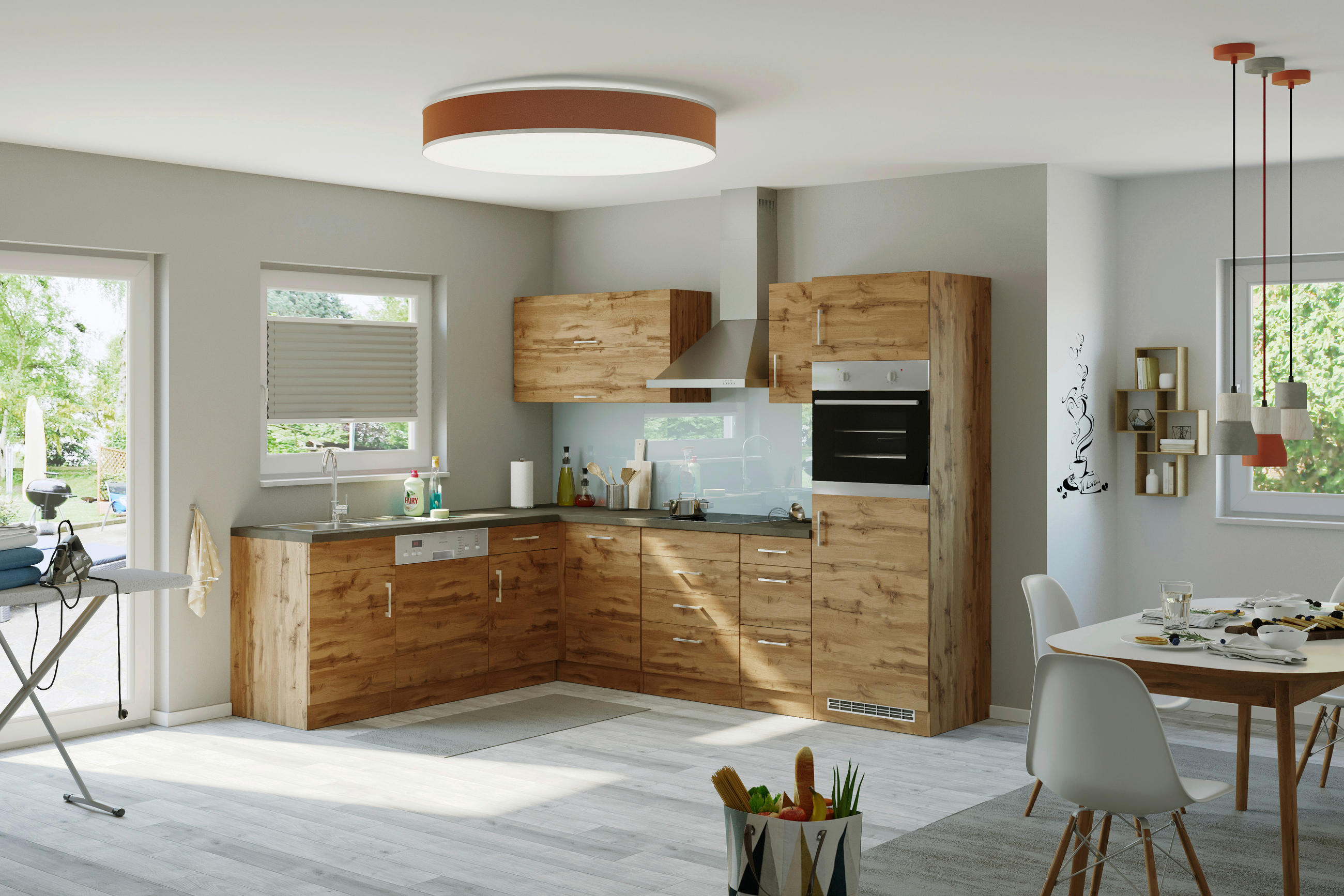 Eckküche Ohne Geräte 210x270 Cm Eichefarben