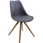 STUHL Lederlook Grau, Naturfarben - Naturfarben/Grau, LIFESTYLE, Holz/Kunststoff (48,5/85/55cm) - Xora