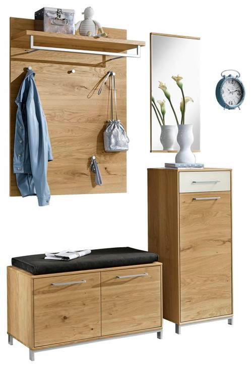GARDEROBE 5-teilig  in 140/195/40 cm  - Eichefarben/Anthrazit, Design, Glas/Holz (140/195/40cm)