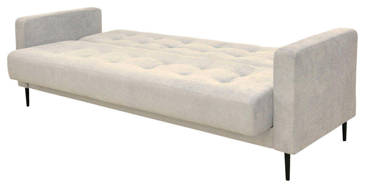 SCHLAFSOFA in Mikrofaser Creme  - Creme/Schwarz, Design, Textil/Metall (223/89/86cm) - P & B