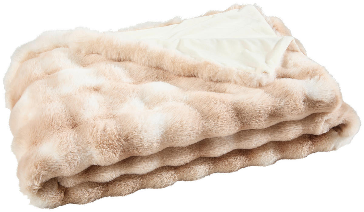 KOŽEŠINOVÁ DEKA, polyester, 150/200 cm - přírodní barvy/béžová, textil (150/200cm) - Novel
