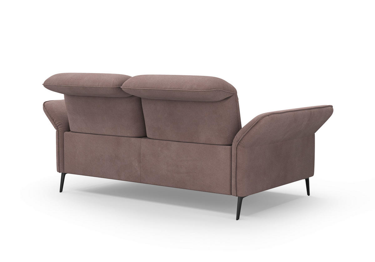 2,5-SITZER in Flachgewebe Taupe  - Taupe/Schwarz, KONVENTIONELL, Textil/Metall (189/92/123cm) - Sit & More