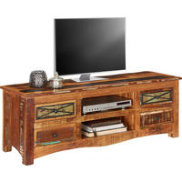 NÍZKÁ KOMODA, recyklované dřevo, vícebarevná, 140/50/45 cm - vícebarevná/hnědá, Lifestyle, kov/dřevo (140/50/45cm) - Landscape