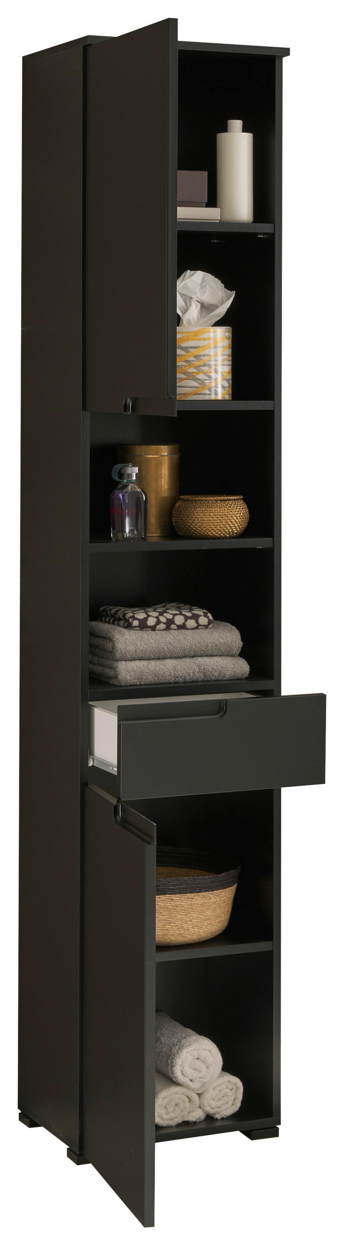 HOCHSCHRANK 40/191/32 cm  - Schwarz, Modern, Holzwerkstoff/Kunststoff (40/191/32cm) - MID.YOU