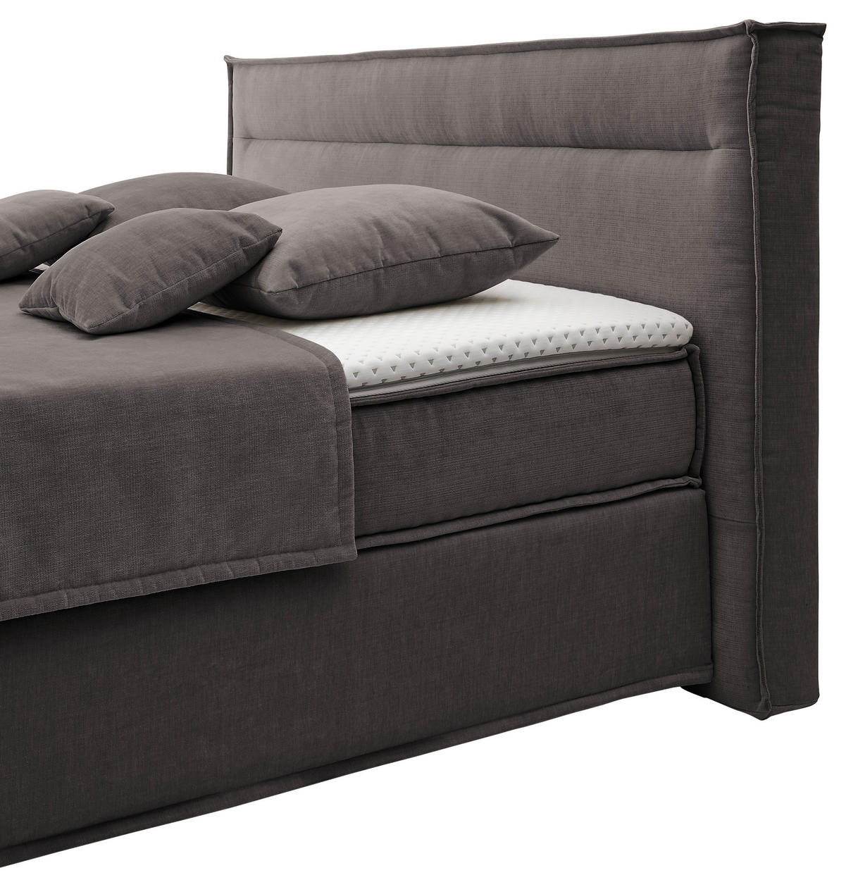BOXSPRINGBETT 180/200 cm  in Anthrazit  - Anthrazit/Schwarz, Design, Textil (180/200cm) - Musterring