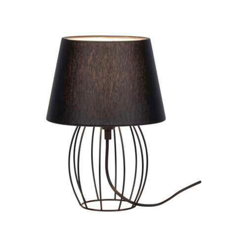 TISCHLEUCHTE 20/29 cm   - Schwarz, KONVENTIONELL, Textil/Metall (20/29cm)