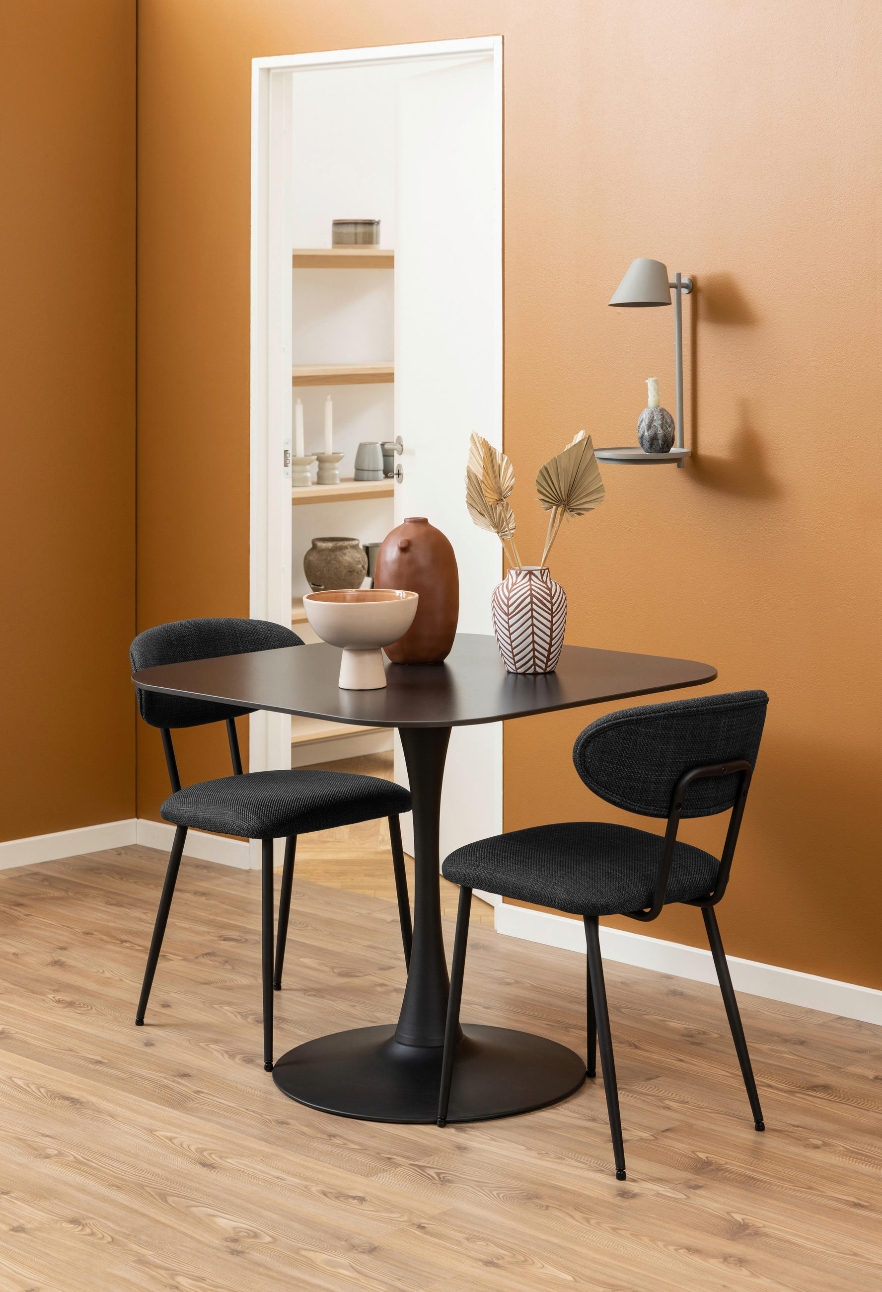 ESSTISCH in Metall, Keramik 90/90/75 cm  - Schwarz, Design, Keramik/Metall (90/90/75cm) - MID.YOU