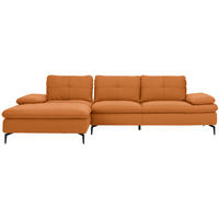ECKSOFA in Webstoff Orange  - Schwarz/Orange, Design, Textil/Metall (179/301cm) - Chilliano