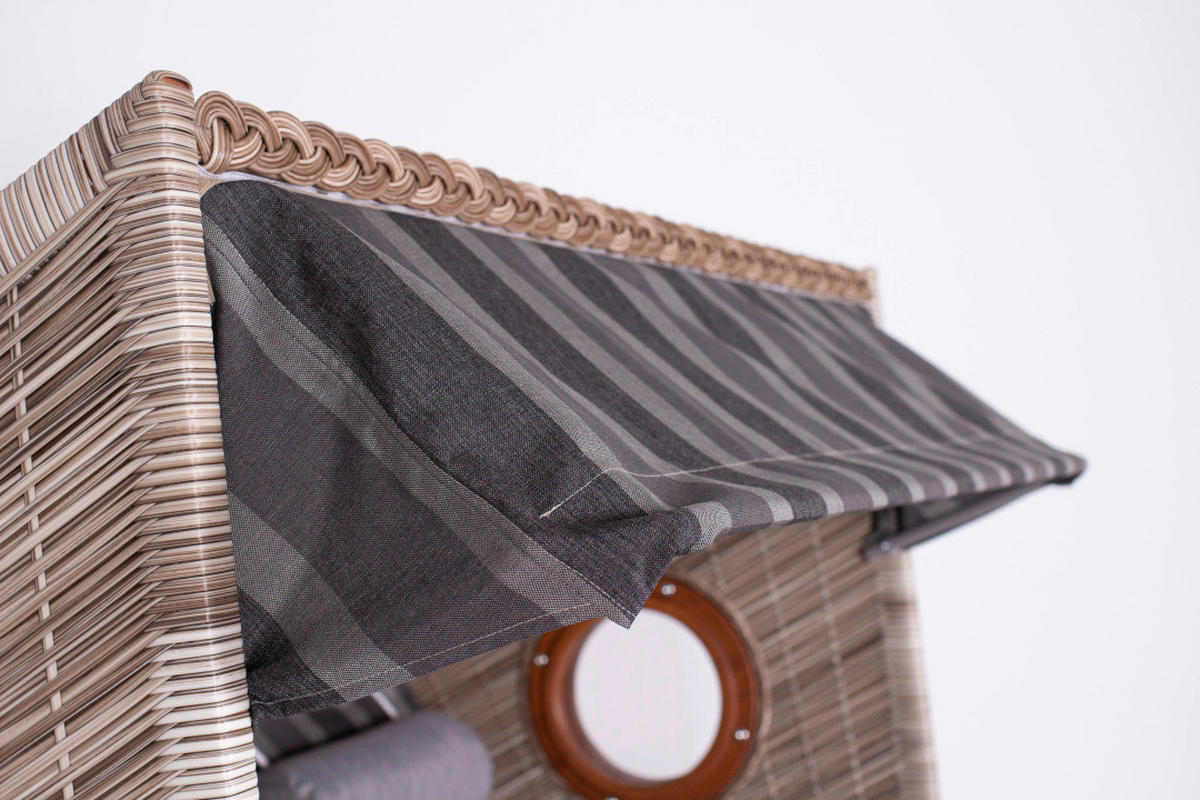 STRANDKORB - Braun/Grau, Basics, Holz/Kunststoff (140/160/80cm) - Gardenson