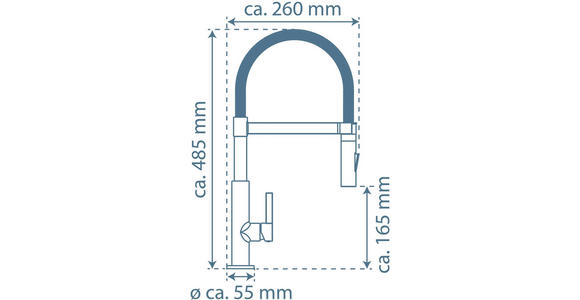 KÜCHENARMATUR - Chromfarben/Schwarz, Basics, Metall (26/48,5/5,5cm) - Xora