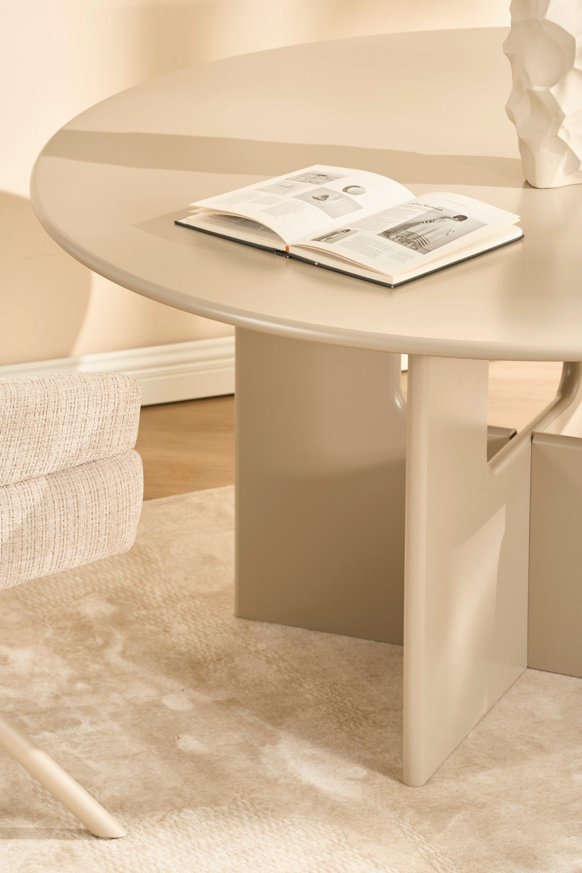 ESSTISCH 140/140/75 cm Nachbildung  Holzwerkstoff rund Greige  - Greige, MODERN, Holzwerkstoff (140/140/75cm) - Livetastic