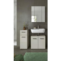 BADEZIMMER 3-teilig  in 90 cm  - Kaschmir/Schwarz, Trend, Glas/Holzwerkstoff (90cm) - MID.YOU