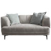 2-SITZER-SOFA in Flachgewebe Graubraun  - Graubraun/Schwarz, Design, Textil/Metall (166/77/106cm) - MID.YOU