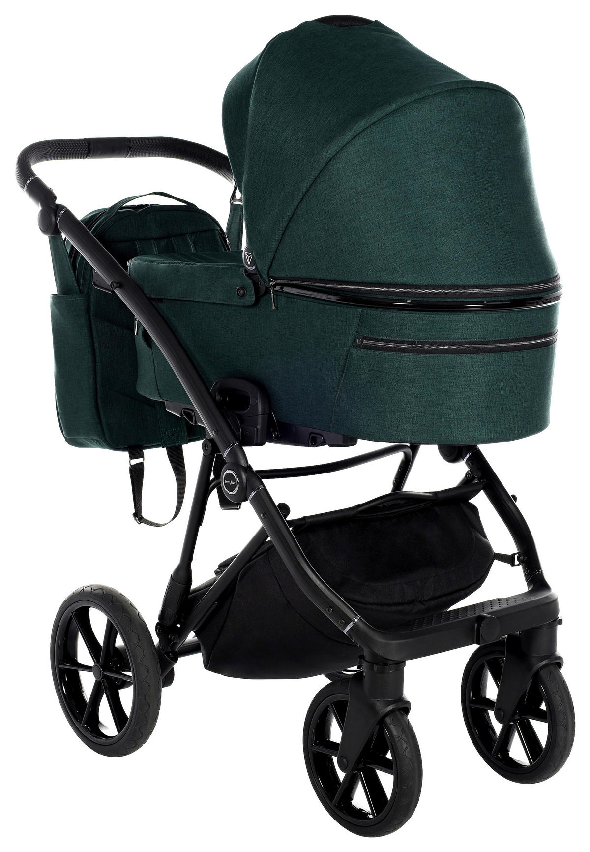 KINDERWAGENSET Fashion Premium  - Dunkelgrün/Schwarz, Trend, Textil/Metall (105/59/105cm) - Jimmylee