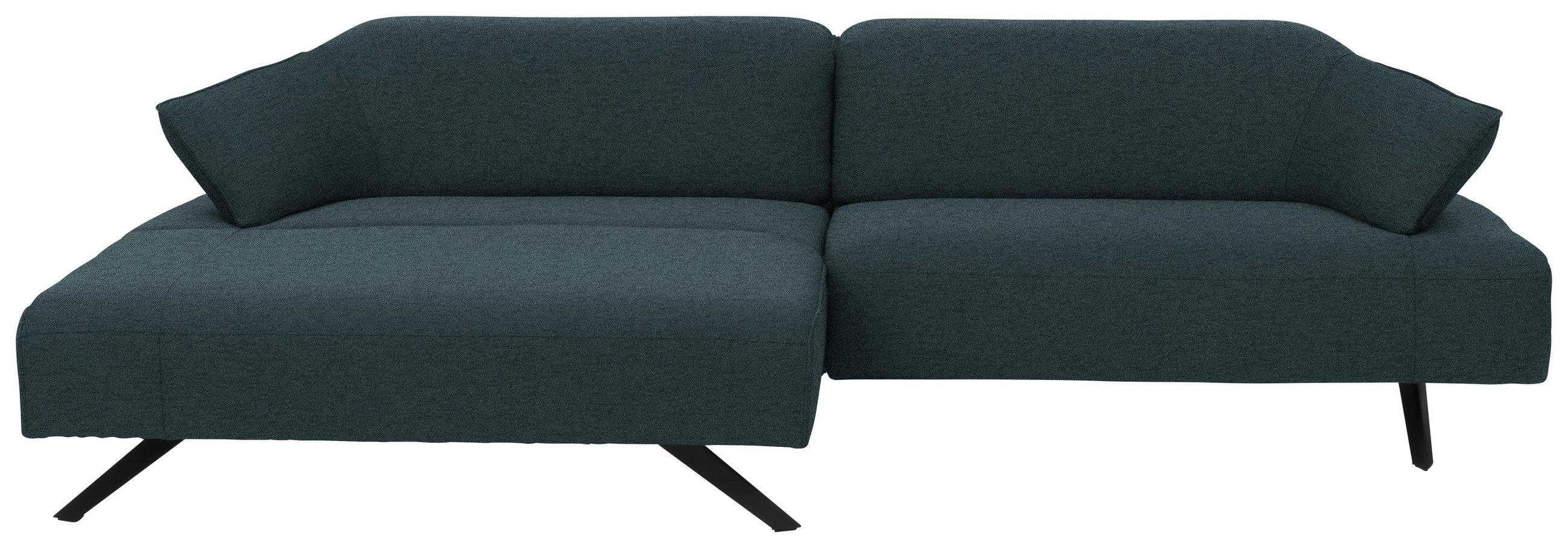 ECKSOFA in Struktur Hellblau  - Anthrazit/Hellblau, Design, Textil/Metall (165/276cm) - Himolla
