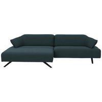 ECKSOFA in Struktur Hellblau  - Anthrazit/Hellblau, Design, Textil/Metall (165/276cm) - Himolla