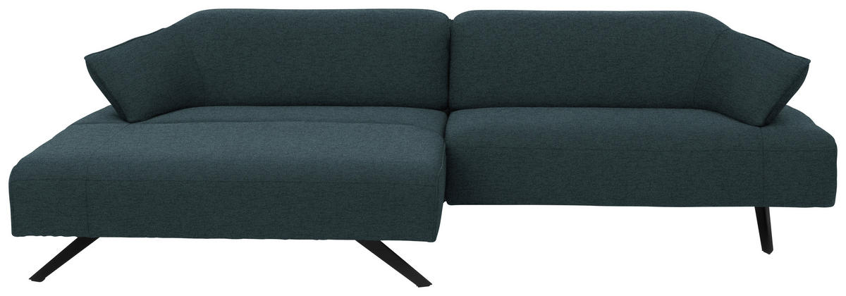 ECKSOFA in Struktur Hellblau  - Anthrazit/Hellblau, Design, Textil/Metall (165/276cm) - Himolla
