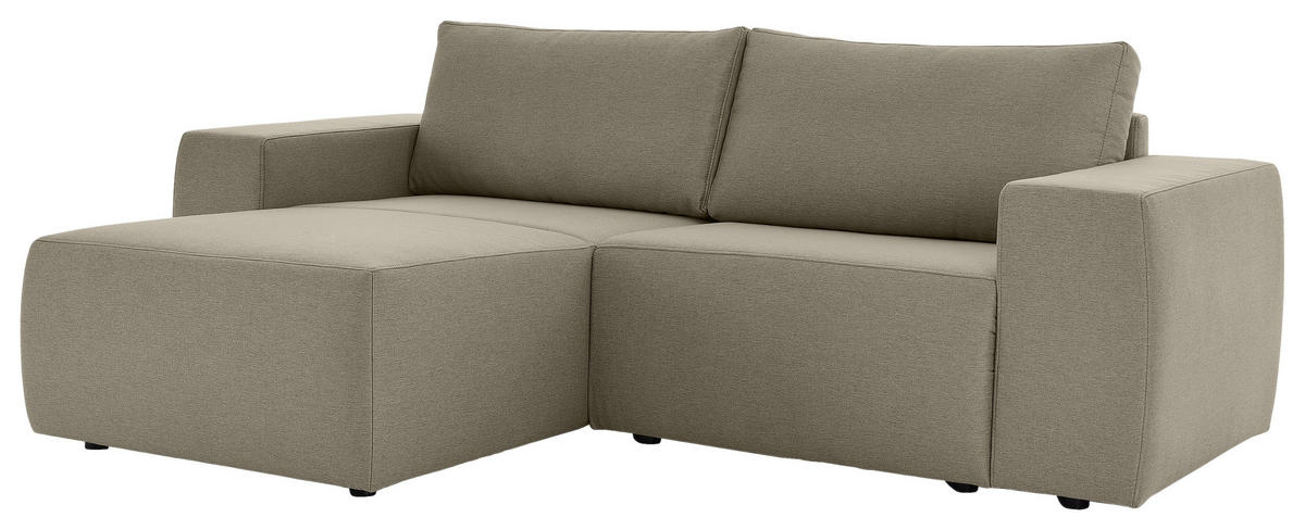 ECKSOFA in Webstoff Schlammfarben  160/242 cm  - Schlammfarben/Schwarz, Design, Kunststoff/Textil (160/242cm) - LOOKS by W.Joop