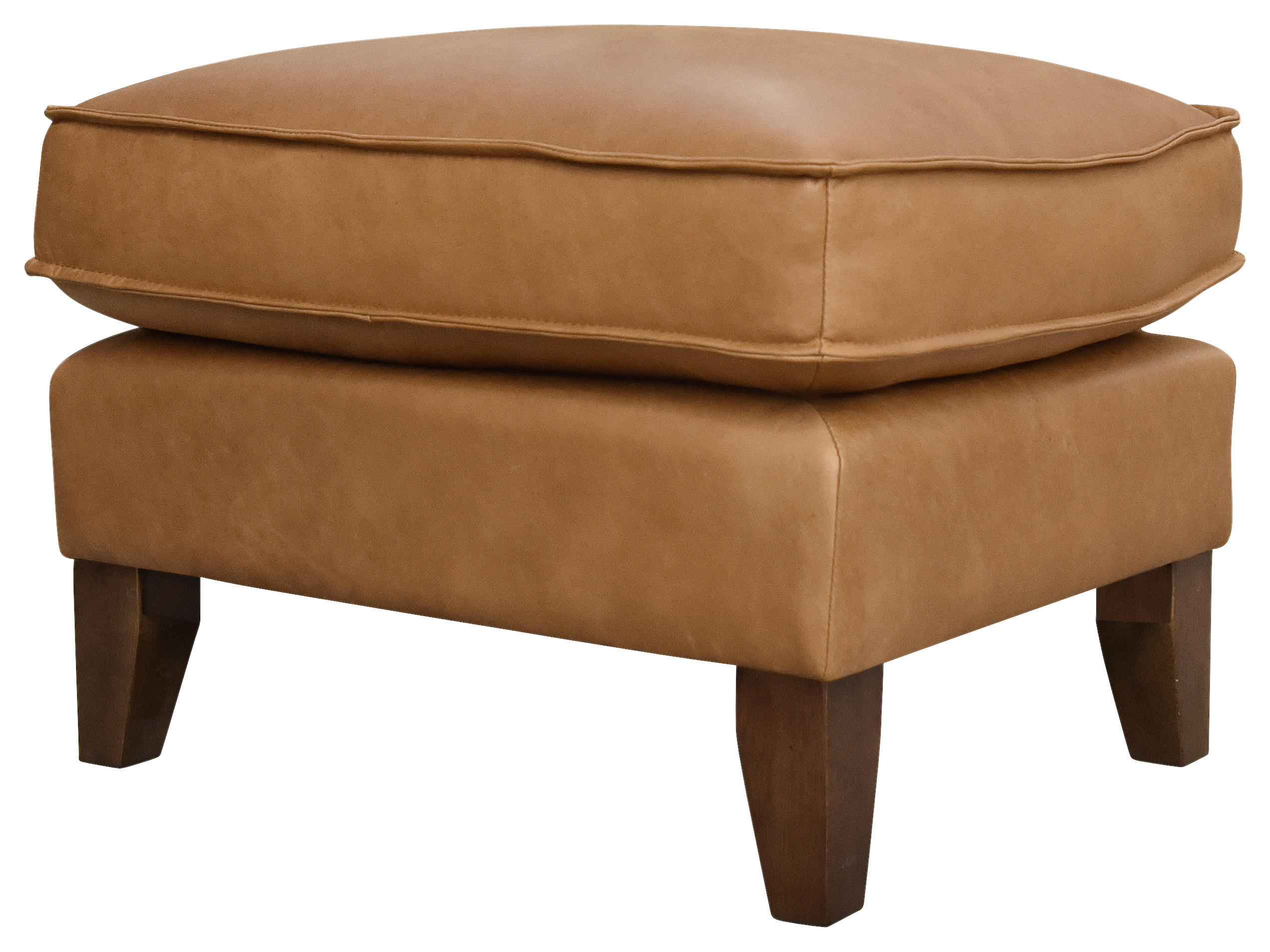 HOCKER in Holz, Leder Cognac  - Cognac/Dunkelbraun, LIFESTYLE, Leder/Holz (65/49/80cm) - Landscape