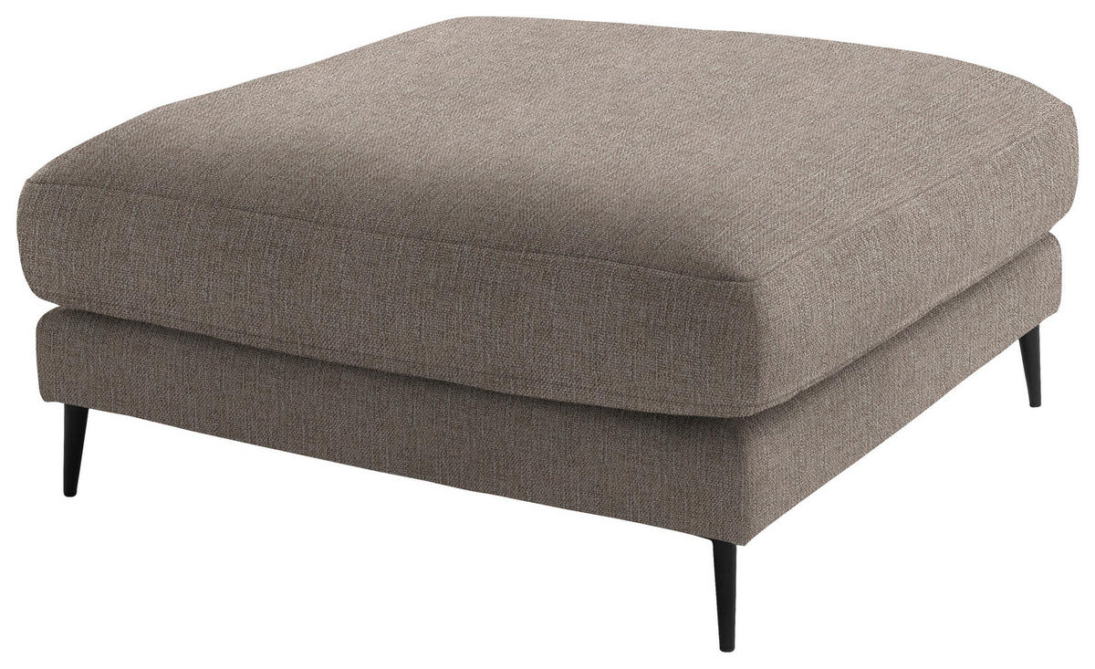 ECKSOFA in Flachgewebe Taupe  177/253 cm  - Taupe/Schwarz, Design, Textil/Metall (177/253cm) - Dieter Knoll