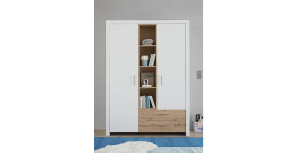 JUGENDZIMMER - Weiß/Eiche Artisan, KONVENTIONELL, Holzwerkstoff (120/200cm) - Xora