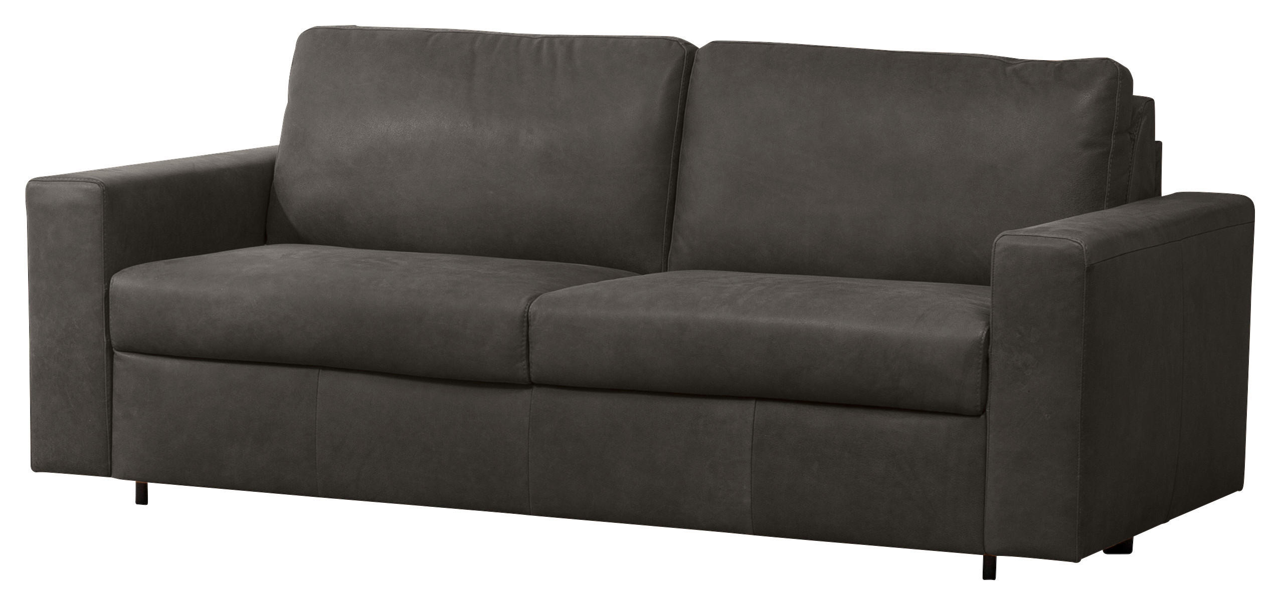 SCHLAFSOFA Schwarz Echtleder  - Schwarz, KONVENTIONELL, Leder/Kunststoff (198/84/98cm) - Novel