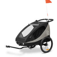 FAHRRADANHÄNGER   Dryk Duo Plus  - Schwarz, Basics, Kunststoff/Textil (79/107/114cm) - Hauck