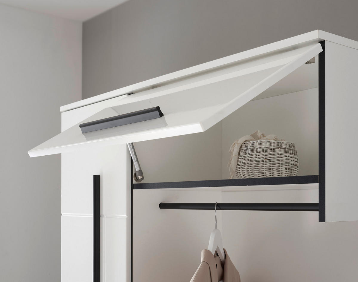 GARDEROBE 4-teilig  in 201/201/39 cm  - Weiß Hochglanz/Weiß, MODERN, Holzwerkstoff (201/201/39cm) - MID.YOU