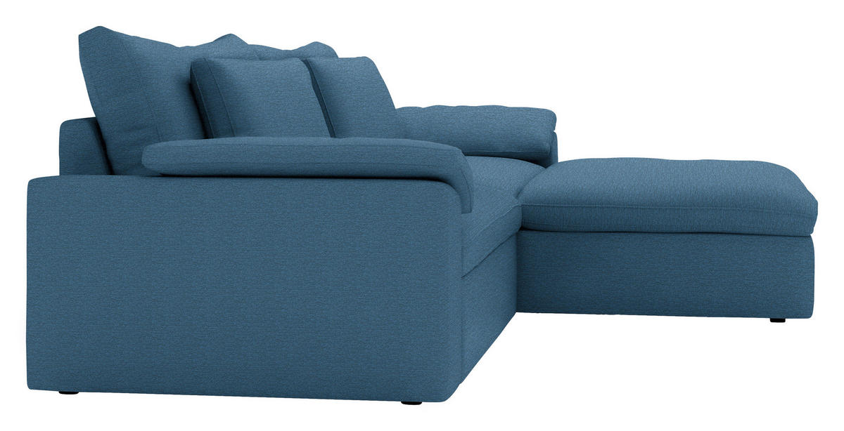 ECKSOFA  Chenille Blau  - Blau/Schwarz, Modern, Kunststoff/Textil (306/198cm) - Carryhome