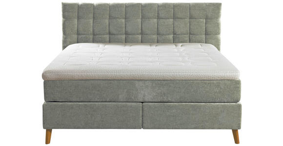 BOXSPRINGBETT 180/200 cm  in Hellgrün  - Eichefarben/Hellgrün, Design, Holz/Textil (180/200cm) - Esposa