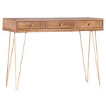 KONSOLENTISCH Mangoholz massiv Goldfarben, Hellbraun  - Hellbraun/Goldfarben, Design, Holz/Metall (115/43/82cm) - Landscape