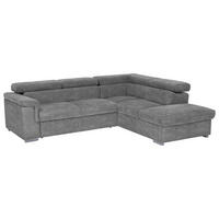 ECKSOFA Grau Flachgewebe  - Grau, Basics, Holz/Textil (252/217cm) - MID.YOU