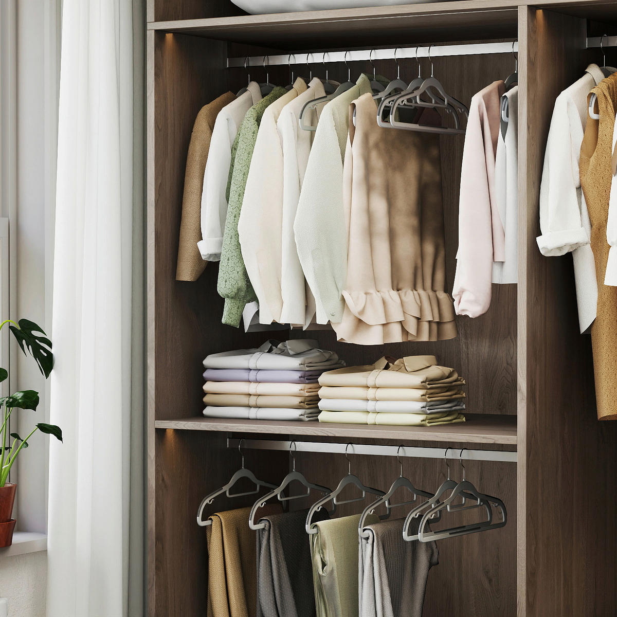 KLEIDERBÜGELSET Kunststoff  - Grau, Trend, Kunststoff (42/21,5/0.6cm) - Boxxx