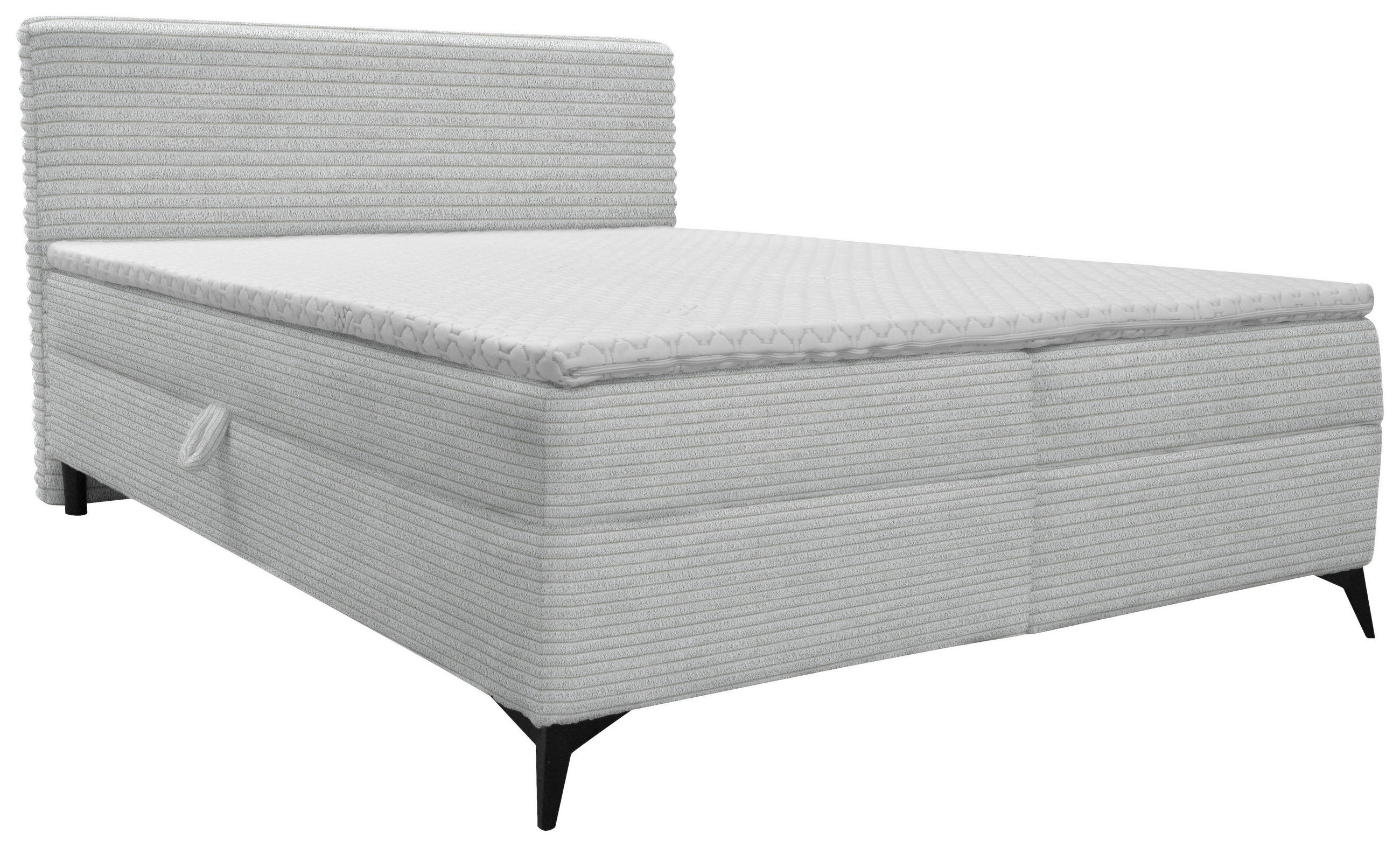 BOXBETT 180/200 cm  in Silberfarben  - Silberfarben/Schwarz, Design, Holz/Holzwerkstoff (180/200cm) - Xora