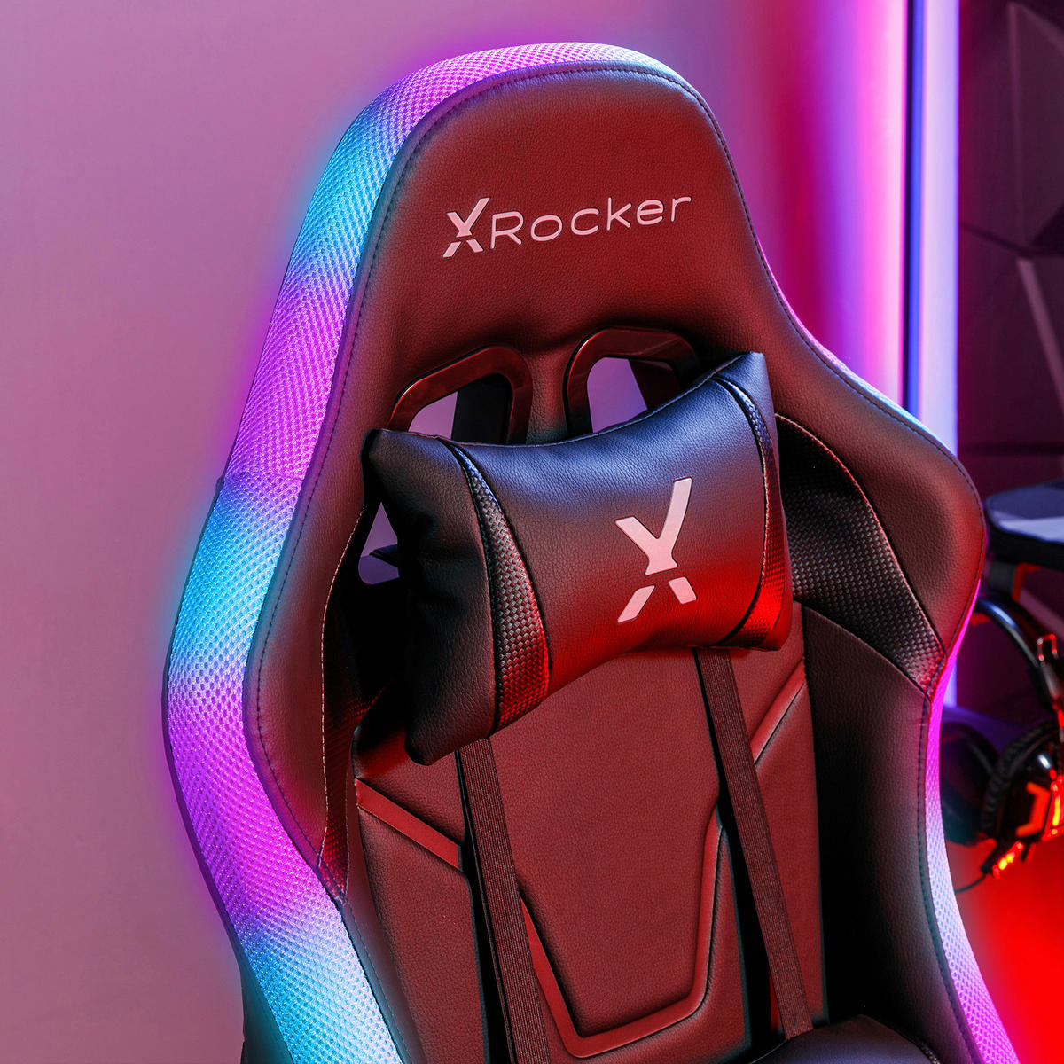 GAMINGSTUHL  in Lederlook Schwarz  - Schwarz, MODERN, Kunststoff/Textil (55/113/62,5cm) - X Rocker