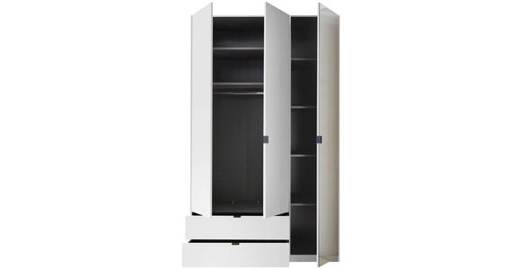 DREHTÜRENSCHRANK 135,4/225,5/57 cm 3-türig Weiß - Schwarz/Weiß, MODERN, Glas/Holzwerkstoff (135,4/225,5/57cm) - Xora