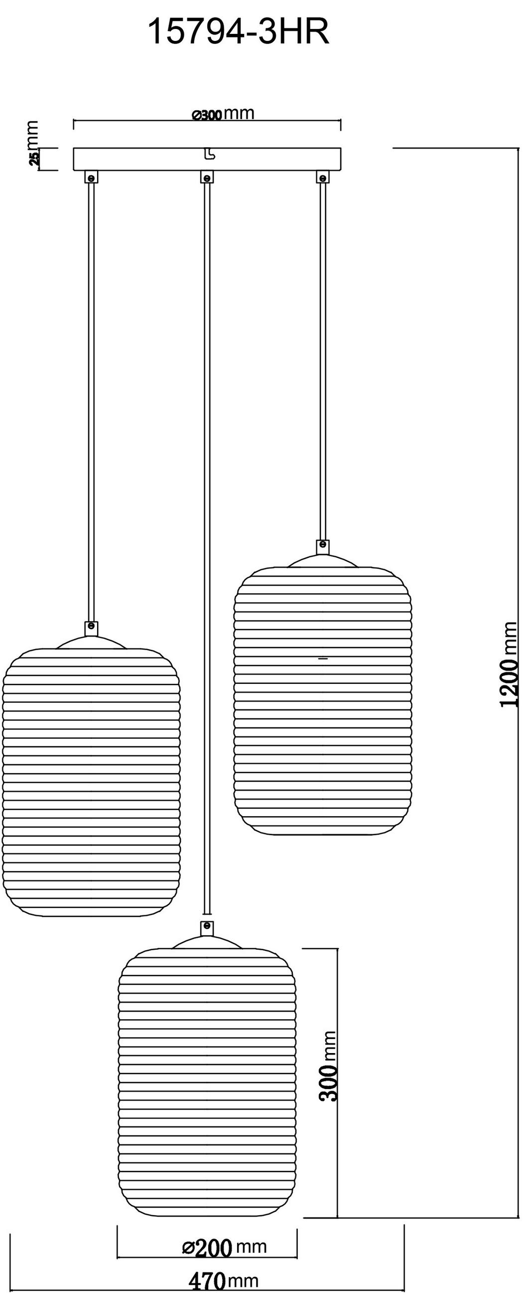 HÄNGELEUCHTE 47/120 cm    - Schwarz/Grau, Basics, Glas/Kunststoff (47/120cm) - Globo
